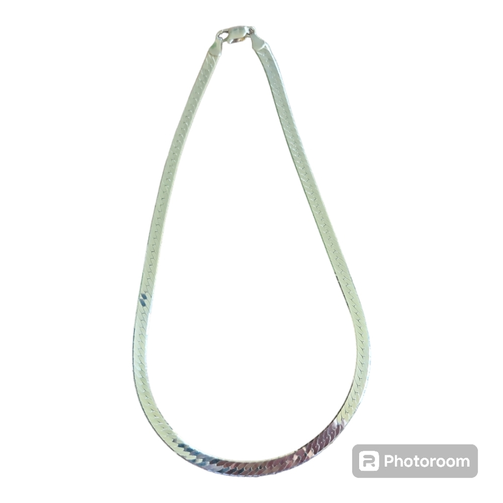 Vintage 18" Italian Silver Herringbone Chain